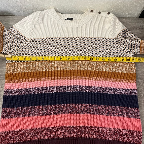 XL Petite Talbots striped multicolor sweater - Picture 9 of 10